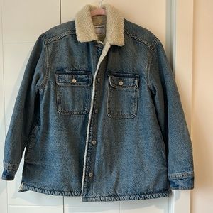 Never worn Denim, Sherpa lined trucker jacket